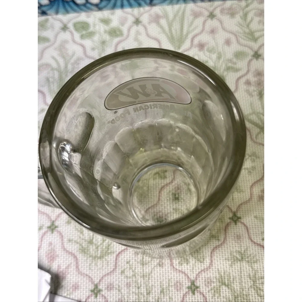 Vintage A&W Root Beer Soda Mug Heavy Glass Dimple Sides 6